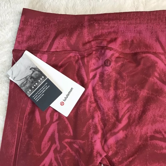 Lululemon ebb to street dye red tight leggings gym - Picture 3 of 7